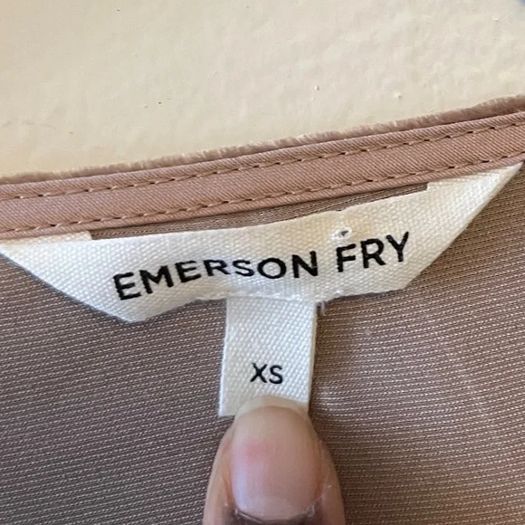 EMERSON FRY LILA DRESS - CHESTNUT SILK VELVET SIZE XS - Picture 9 of 12